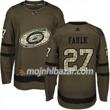 Dresovi Carolina Hurricanes Justin Faulk 27 Adidas 2017-2018 Camo Zelena Authentic - Muške Dresovi Carolina Hurricanes Justin Faulk 27 Adidas 2017-2018 Camo Zelena Authentic - Muške